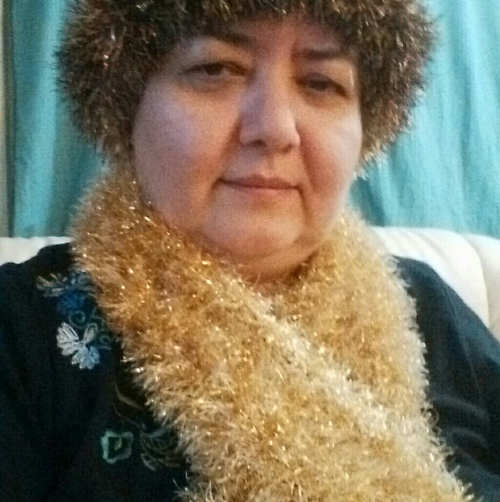 Golden handmade crochet scarf and hat